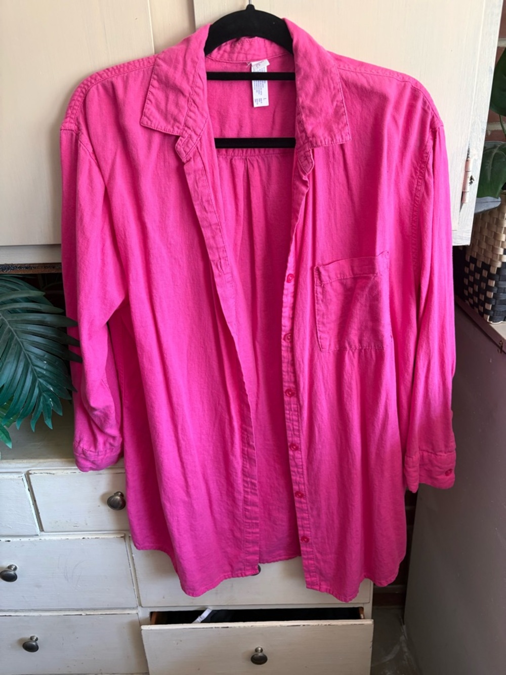 stars above Bright Hot Pink Button-Down Shirt